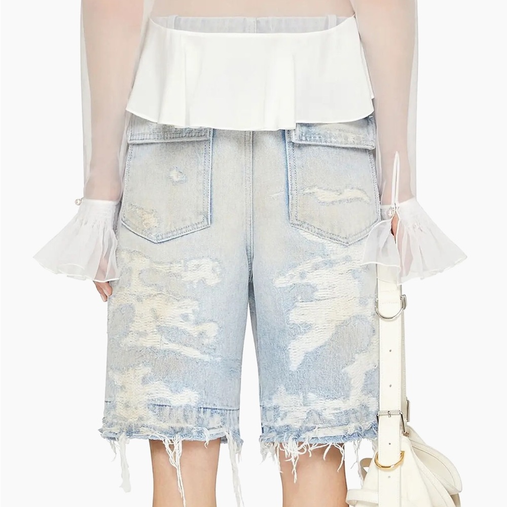 Givenchy Denim Cargo Bermuda Shorts 30 - Picture 2 of 15